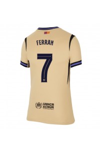 Barcelona Ferran Torres #7 Jalkapallovaatteet Naisten Vieraspaita 2025-26 Lyhythihainen